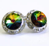 AR254 Swarovski Channel Stud Earrings, 15mm