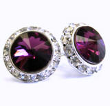 AR274 Swarovski Stud Earrings with Crystal Channel