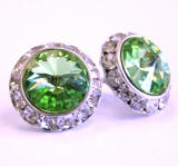 SWAROVSKI 20MM PERIDOT STUD EARRINGS