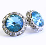 AR276 Swarovski Stud Earrings with Crystal Channel, 20mm