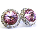 AR277 Swarovski Stud Earrings with Crystal Channel, 20mm