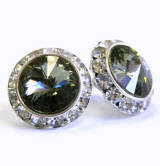 AR278 Swarovski Stud Earrings with Crystal Channel, 20mm