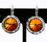 Swarovski Crystal Leverback Earrings, 20mm