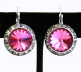 item # AR284 Swarovski Rose Leverback Earrings, 20mm