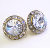 AR291 Swarovski 20mm Stud Earrings With Crystal Channel