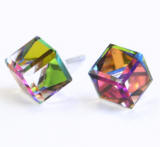 Swarovski Cube 4840 Stud Earrings