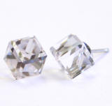 item # 315A Swarovski Cube 4840 Stud Earrings, 6mm