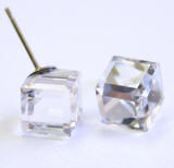 AR353A Swarovski Crystal Cube Stud Earrings, 8mm
