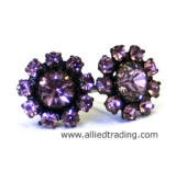 Swarovski Light Amethyst Stud Earrings