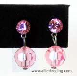 Swarovski Light Rose dangling drop earrings