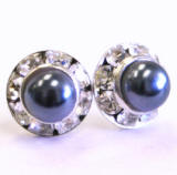 AR415 Swarovski Crystal Pearl Stud Earrings, 8mm