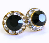 AR417 Swarovski Gold Plated Stud, 11mm