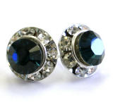 ar418 swarovski rondelle stud earrings, 11mm