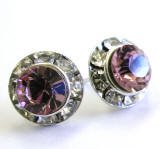 ar420 swarovski rondelle stud earrings, 11mm