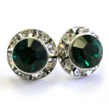 ar425 swarovski rondelle post with chaton rivoli earrings