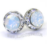 White Opal, 11mm Swarovski Studs