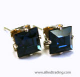 swarovski squre stud earrings, 6mm