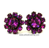 Fuchsia Swarovski Elements, Stud Earrings