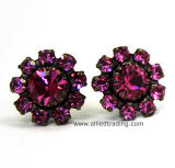 Rose Color Crystal Stud Earrings
