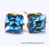 ar47 swarovski xilion squre stud earrings