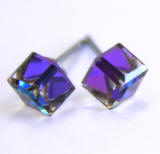 Swarovski Cube Stud Earrings