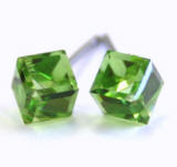 item # AR558 Swarovski Cube Stud Earrings, 4mm, 4840 cube