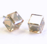 Swarovski Cube Post Earrings, 6mm