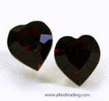 swarovski heart stud earrings, 8mm x 9mm