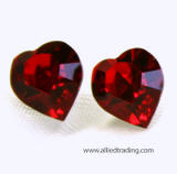 swarovski heart stud earrings, 8mm x 9mm, wholesaler Allied Trading