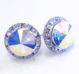 AR602 Swarovski With Channel Crystal Earrings, 15mm