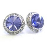 AR608 15MM SWAROVSKI STUD EARRINGS WITH CRYSTAL CHANNEL