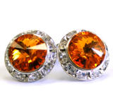 AR609 15MM SWAROVSKI STUD EARRINGS WITH CRYSTAL CHANNEL FROM WWW.ALLIEDTRADING.COM