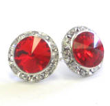 AR612 15mm Swarovski Stud With Crystal Channel Earrings, www.alliedtrading.com