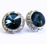 AR614 Swarovski Stud With Crystal Channel Earrings, 15mm, liedtrading.com