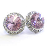 AR615 Swarovski Stud With Crystal Channel Earrings, 15mm