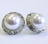 Swarovski pearl stud earrings, 20mm, Silver