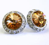 swarovski light colorado topaz studs, 20mm