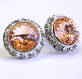 swarovski light peach studs, 20mm