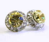 AR69 swarovski chaton or rivoli stud earrings, 8mm