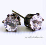 swarovski tulip inspired prong set earrings, 7mm, antique mood frame