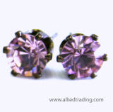 ar82 swarovski tulip inspired prong set earrings, 6mm