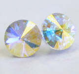 AR906 Swarovski Earrings, Rivoli Stones, 8mm