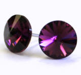 AR911 Swarovski Stud Earrings, Rivoli Stones, 8mm