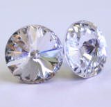 AR926 Swarovski Stud Earrings, Single Round Stones, 11mm