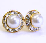 AR93 swarovski faux pearl stud, 8mm, gold finished