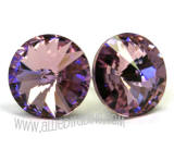 Swarovski Earrings, Light Amethyst, 14mm in diameter