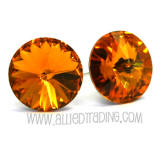 Swarovski Earrings, Topaz, 14mm in diameter