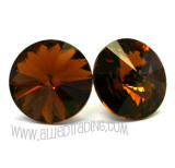 Swarovski Earrings, Smoked Topaz, 14mm in diameter, allied trading, los angeles