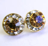 AR96 xilion chaton or rivoli stud earrings, 8mm, gold finished