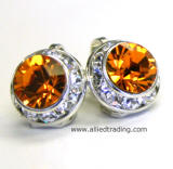 Swarovski Clip Earrings, Topaz